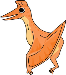Cartoon pteranodon illustration on transparent background.  © OneyWhyStudio