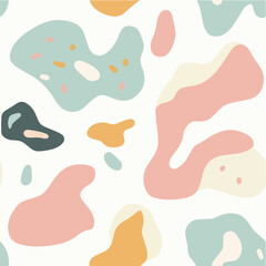 Vector seamless pattern of abstract organic shapes