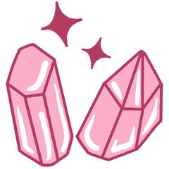 Crystals Halloween festival icons set