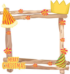 Christmas party frame illustration on transparent background.
