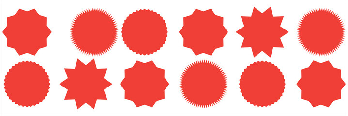 Set of vector starburst, sunburst badges. Starburst speech bubbles. Vector set of starburst, sunburst icons.