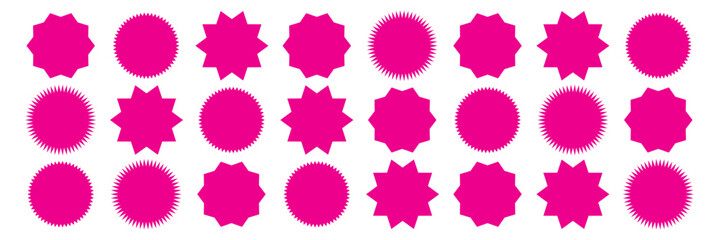 Set of vector starburst, sunburst badges. Starburst speech bubbles. Vector set of starburst, sunburst icons.