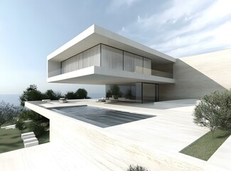 Fototapeta premium Modern Architecture House with Swimming Pool