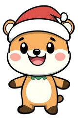 Cute Christmas Deer Cartoon Character Illustration