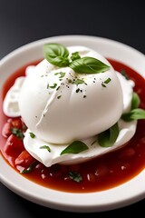 Burrata with fresh tomatoes and basil