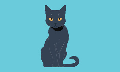 black cat vector free design