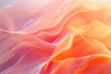 Obraz premium An abstract close-up of soft, flowing waves in pastel hues of pink, orange, and blue. Ideal for backgrounds, design projects, and artistic visuals, evoking elegance and fluidity.