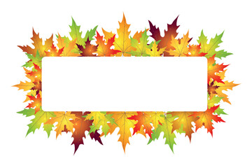 Vector background for text inscription with autumn leaves