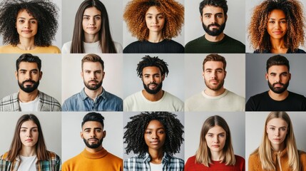 Mosaic of Diverse Faces and Expressions in a Vibrant Arrangement