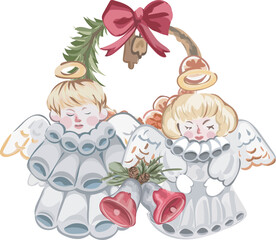 Christmas elf decoration illustration on transparent background.
