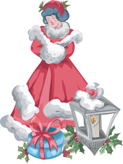 Beautiful christmas decoration illustration on transparent background.
