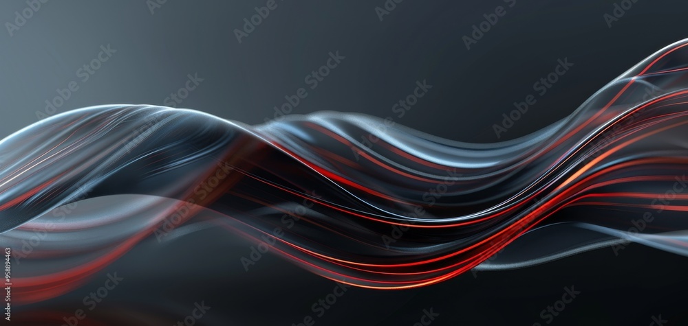 Aufkleber A mesmerizing blend of flowing colors and light, showcasing abstract wave patterns in a dark background, perfect for modern designs.
