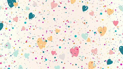 Abstract Colorful Heart and Dot Pattern Background