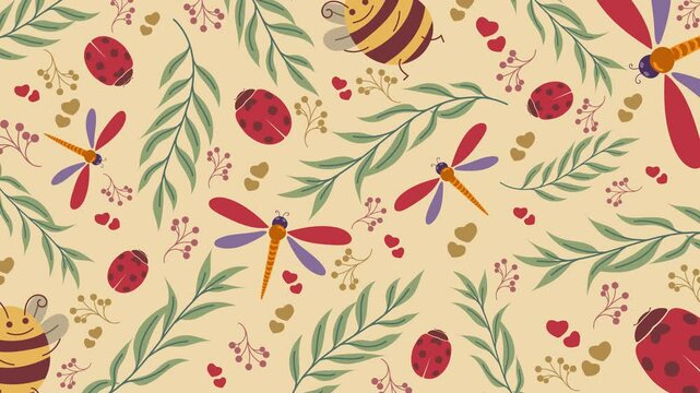set on insect stop motion video animation, autumn fall template video design