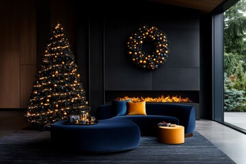 Abstract Christmas, monochromatic tones, subtle elegance present the holiday season with understated sophistication