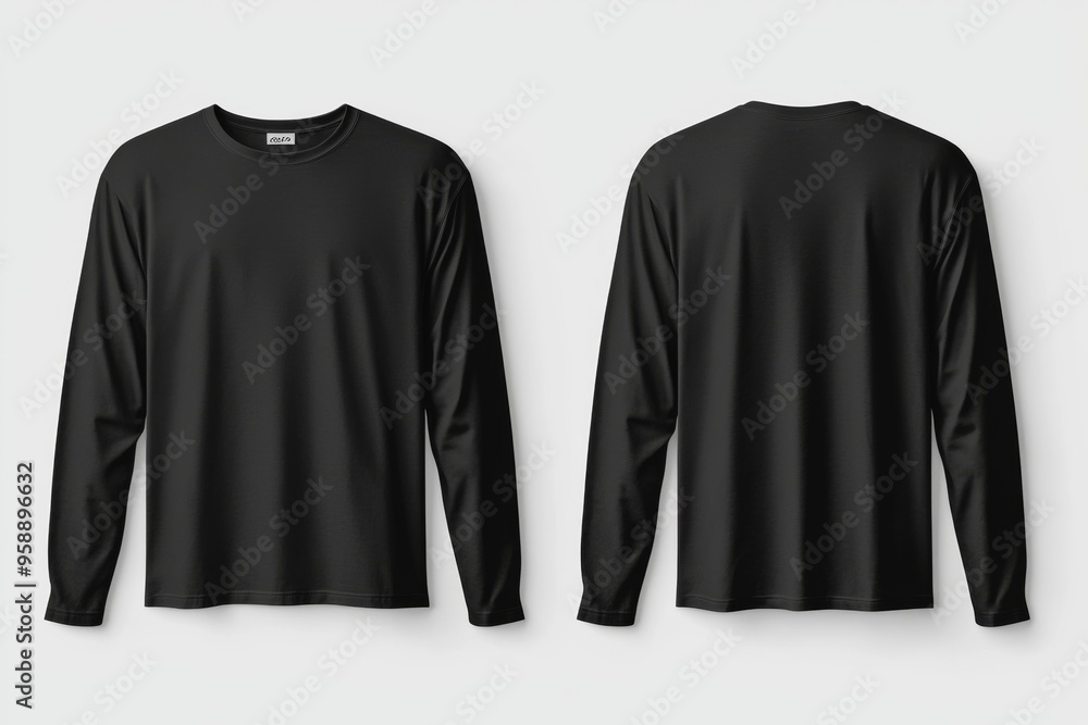 Wall mural black long sleeve tshirt mockup isolated created with generative ai