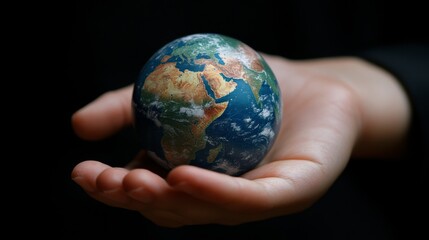 Hand Holding World Globe
