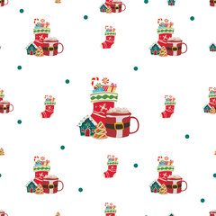 Present seamless pattern background.
