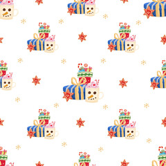 Gift seamless pattern background.
