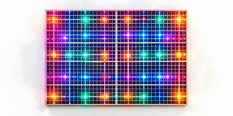 Flat Glowing Abstract Matrix Grid Data Analysis Concept in Vibrant Colors - Top Down Shot Symbolizing Operational Management | Simple Flat Vector Illustration Smart Business Tone