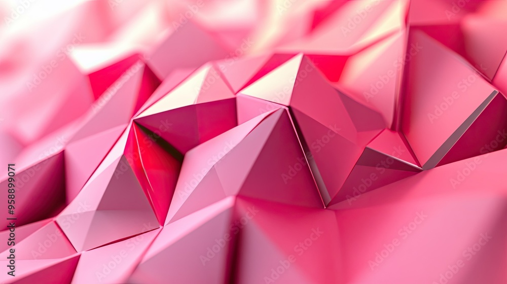 Poster abstract 3d background with sharp-edged polygons in a chaotic yet harmonious arrangement, ideal for 