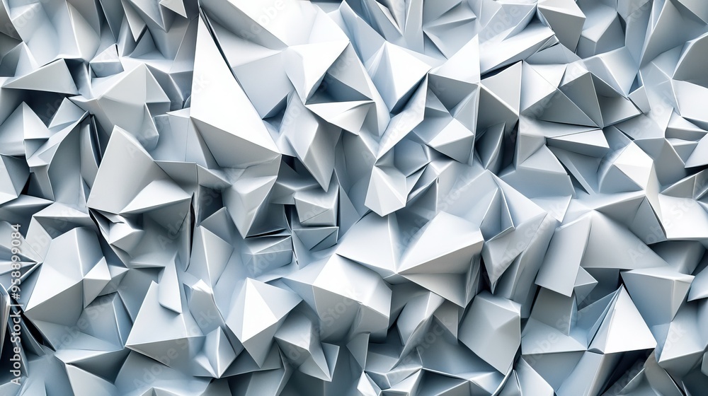Poster abstract 3d background with sharp-edged polygons in a chaotic yet harmonious arrangement, ideal for 