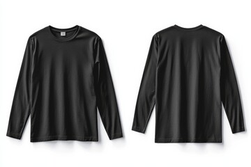 Black long sleeve tshirt mockup isolated created with Generative AI