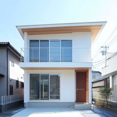 Modern White Two Story House With Balcony