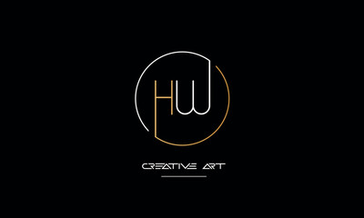 HW, WH, H, W abstract letters logo monogram