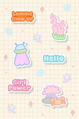 adorable hand drawn decoration sticker of journal element