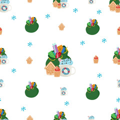 Gift seamless pattern background.
