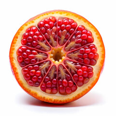 a close up of a fruit with white background