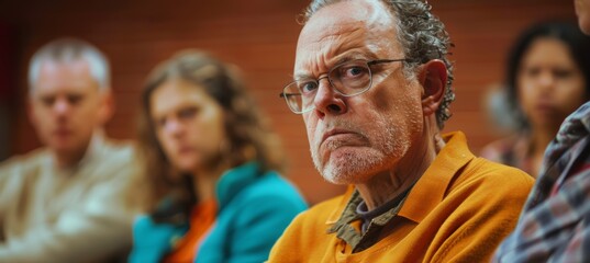 Obraz premium Intense Debate Over Religious Beliefs in Community Center