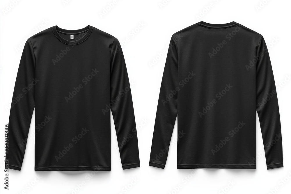 Poster Black long sleeve tshirt mockup isolated created with Generative AI