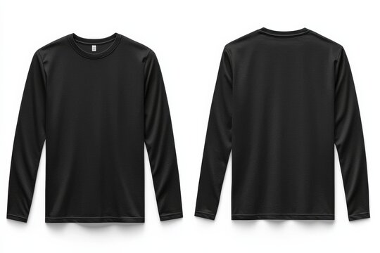 Black long sleeve tshirt mockup isolated created with Generative AI