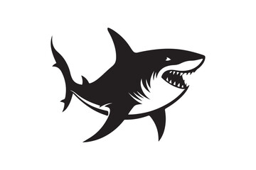 Shark silhouette vector illustration, Shark silhouette vector, shark silhouette printable