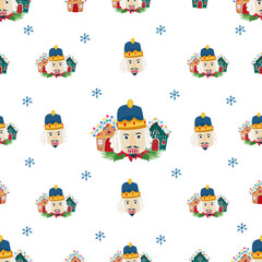 Christmas nutcracker seamless pattern background.
