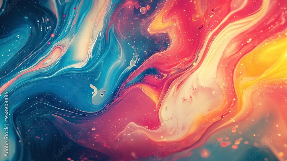 Poster abstract background with moving colors and fluid patterns, creating a dynamic and eye-catching effec