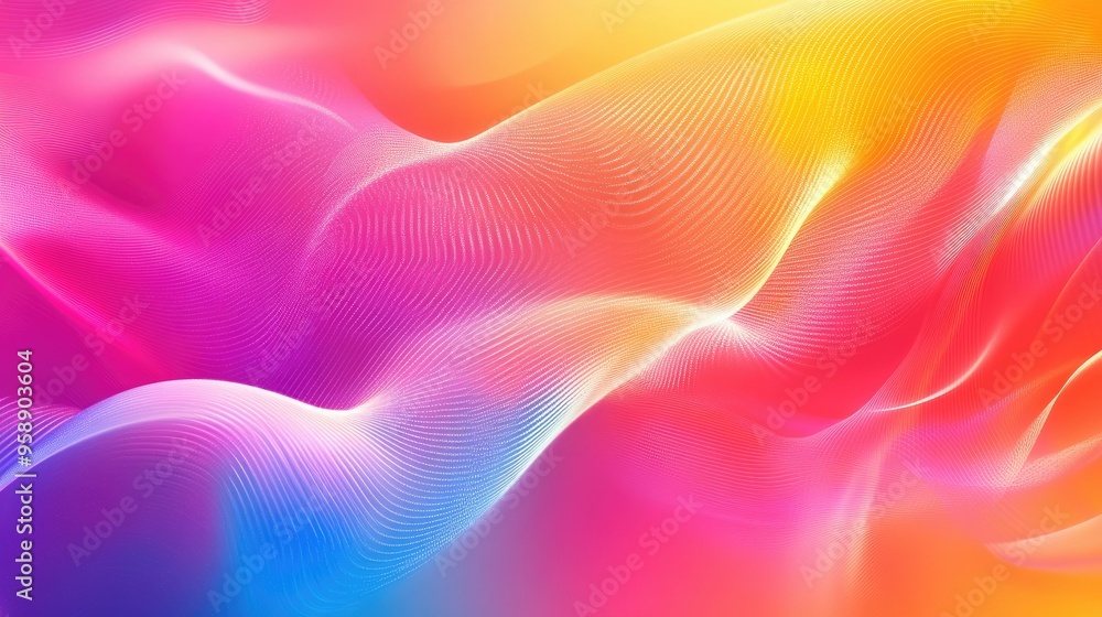 Fototapete abstract background with resonance waves in vibrant hues, offering a modern and dynamic design for d
