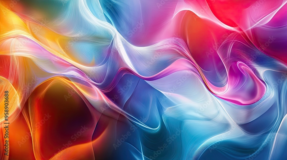 Fototapete abstract background with resonance waves in vibrant hues, offering a modern and dynamic design for d