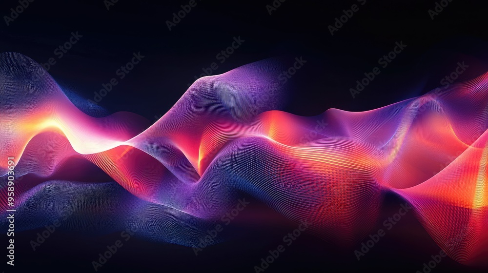 Fototapete abstract background with resonance waves in vibrant hues, offering a modern and dynamic design for d