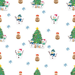 Green christmas tree seamless pattern background.
