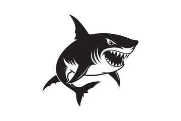Shark silhouette vector illustration, Shark silhouette vector, shark silhouette printable
