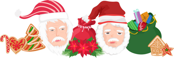 Cute christmas illustration on transparent background.
