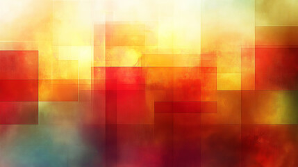 Colorful abstract pattern featuring blended red, yellow, and orange squares creating a vibrant and dynamic visual effect