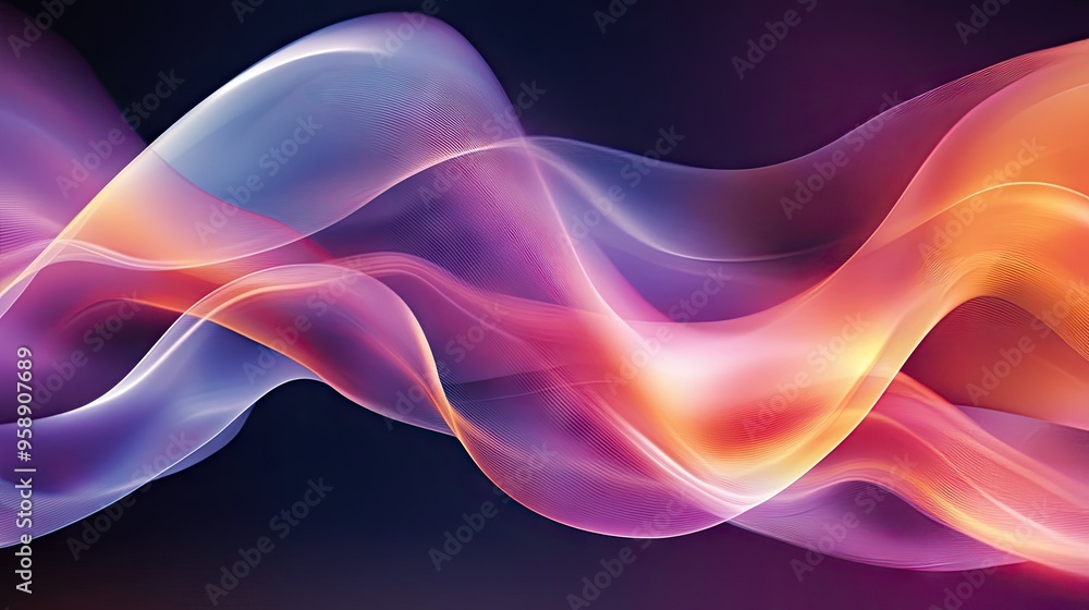 Wall mural Abstract dynamic wave design with sleek curves and gradients, creating a modern and engaging visual effect for tech and creative projects.