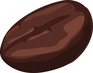 Coffee bean doodle illustration on transparent background.
