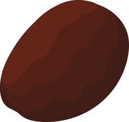 Coffee bean doodle illustration on transparent background.
