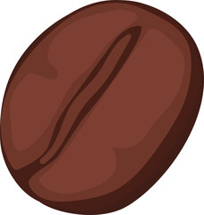 Coffee bean doodle illustration on transparent background.
