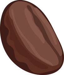 Coffee bean doodle illustration on transparent background.
